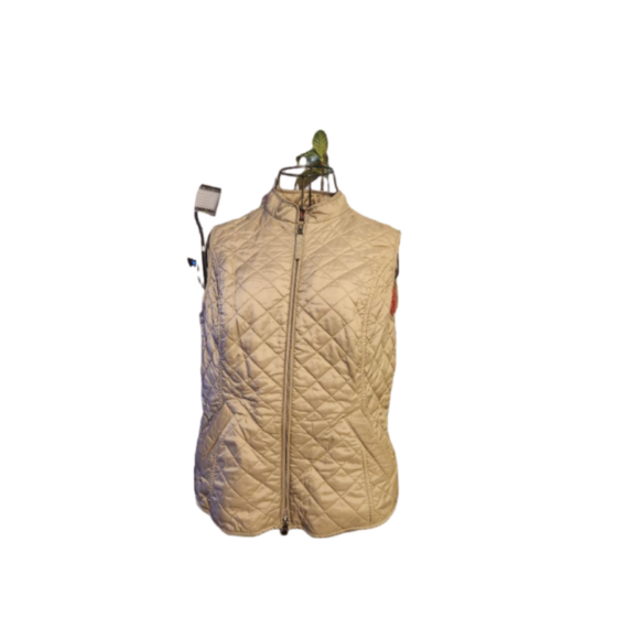 Van Heusen Jackets & Blazers - Van Heusen Women's Quilted Vest Olive Full Zip with pink lining size medium